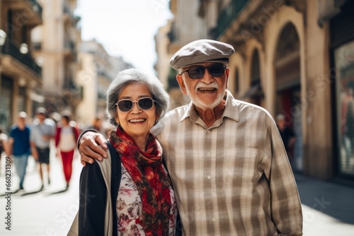 Pareja senior viajando a traves del pais en vacaciones, disfrutando de la vida. Sonrientes. 