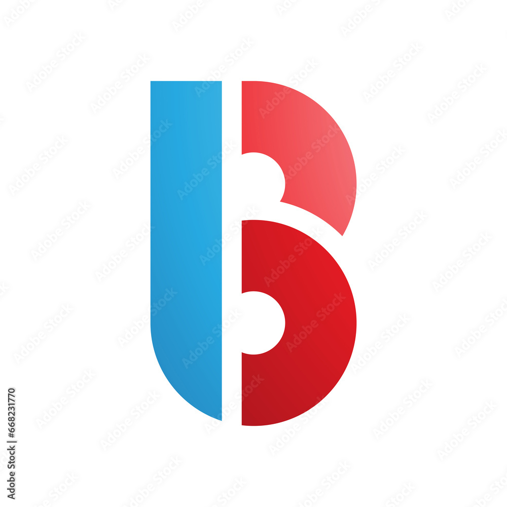 Blue and Red Round Disk Shaped Letter B Icon Blue and Red Round Disk Shaped Letter B Icon