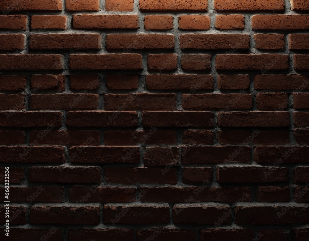 Fototapeta premium Dark Brick Wall with Overhead Lighting Perfect for Display and Showcase