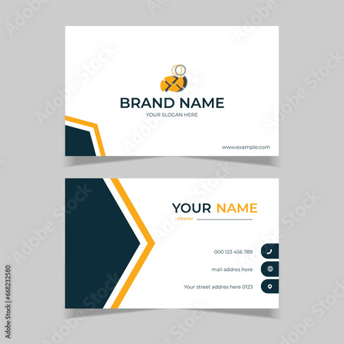 elegant modern business card design template black and yellow