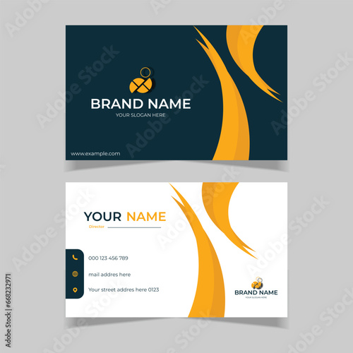 elegant modern business card design template black and yellow