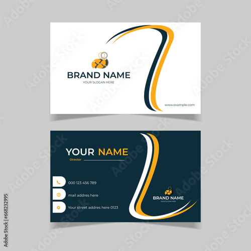 elegant modern business card design template black and yellow