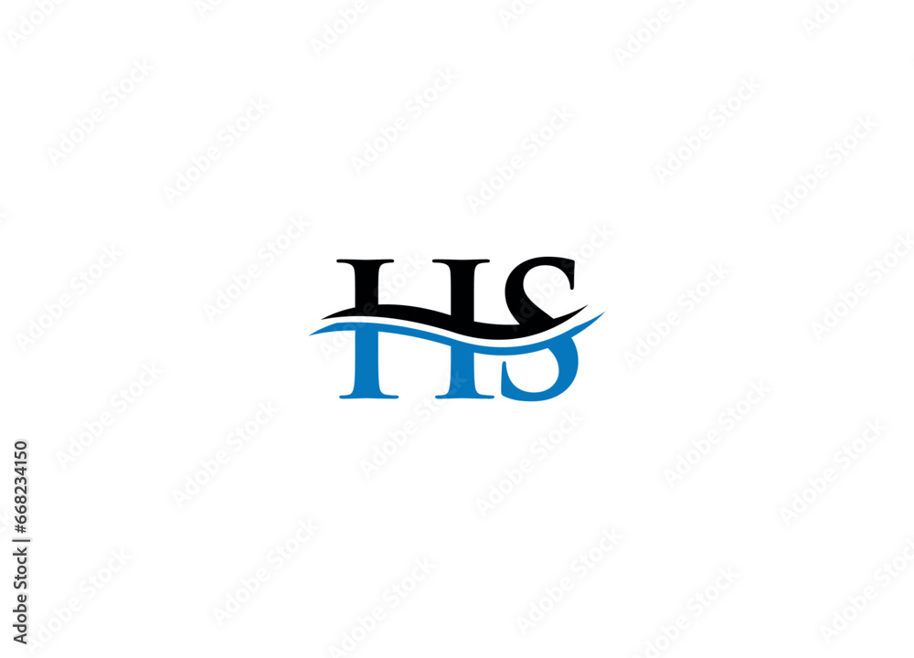 HS modern logo design vector icon template with white background HS modern logo design vector icon template with white background