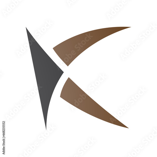 Brown and Black Spiky Letter K Icon