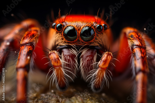 Close up macro shot of a spider