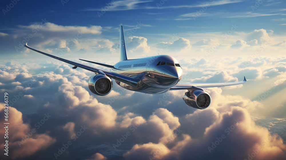 Fototapeta premium avião moderno no céu 