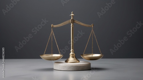 Judge gavel and Scales of Justice in the Court Hall, Law, and justice concept. Lawyers desk with afternoon light, Ai Generative