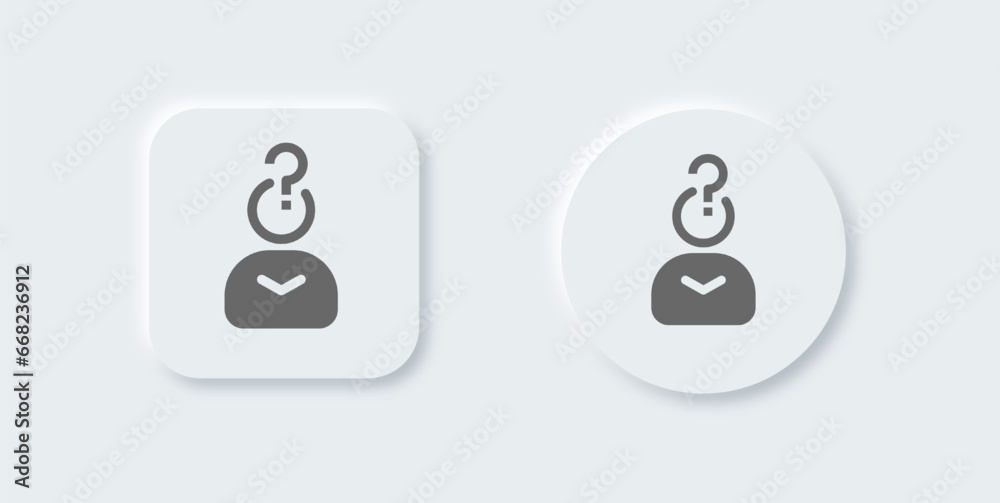 Guest solid icon in neomorphic design style. Client privacy signs vector illustration. Guest solid icon in neomorphic design style. Client privacy signs vector illustration.