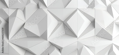 3D Wallpaper in the form of imitation of decorative origami mosaic of white color, Generative AI