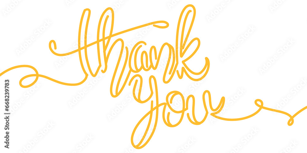 Obraz premium Line art of thank you lettering