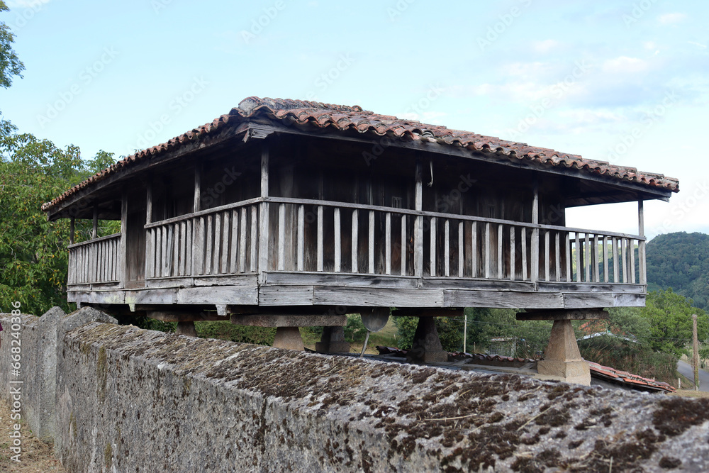 Hórreo, a typical granary from the northwest of Spain