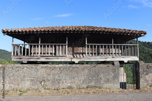 Hórreo, a typical granary from the northwest of Spain © jimenezar