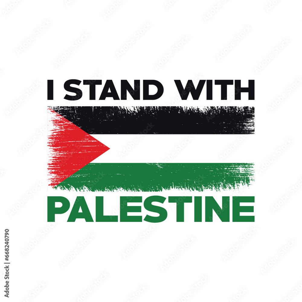 I stand with Palestine. Palestine Typography T-shirt design, Palestine