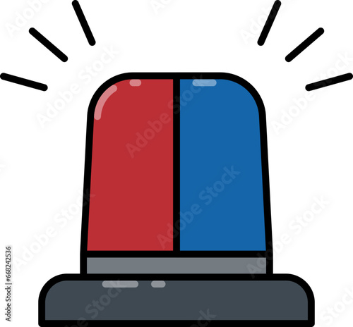 Police flasher line icon