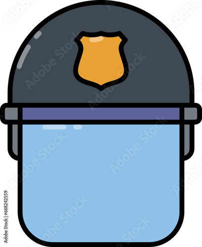 Police riot helmet line icon