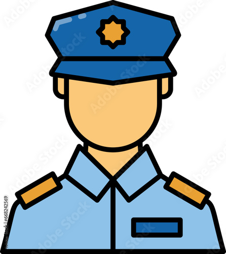 Police officer line icon