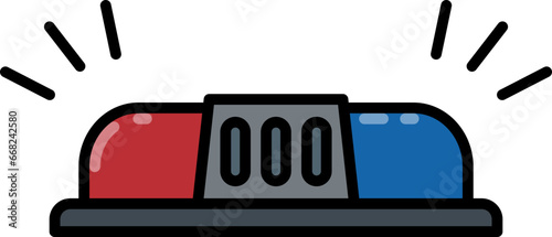 Police flasher line icon