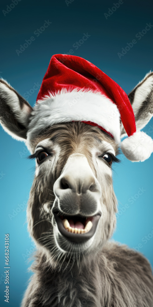 Esel mit Weihnachtsmütze Esel mit Weihnachtsmütze