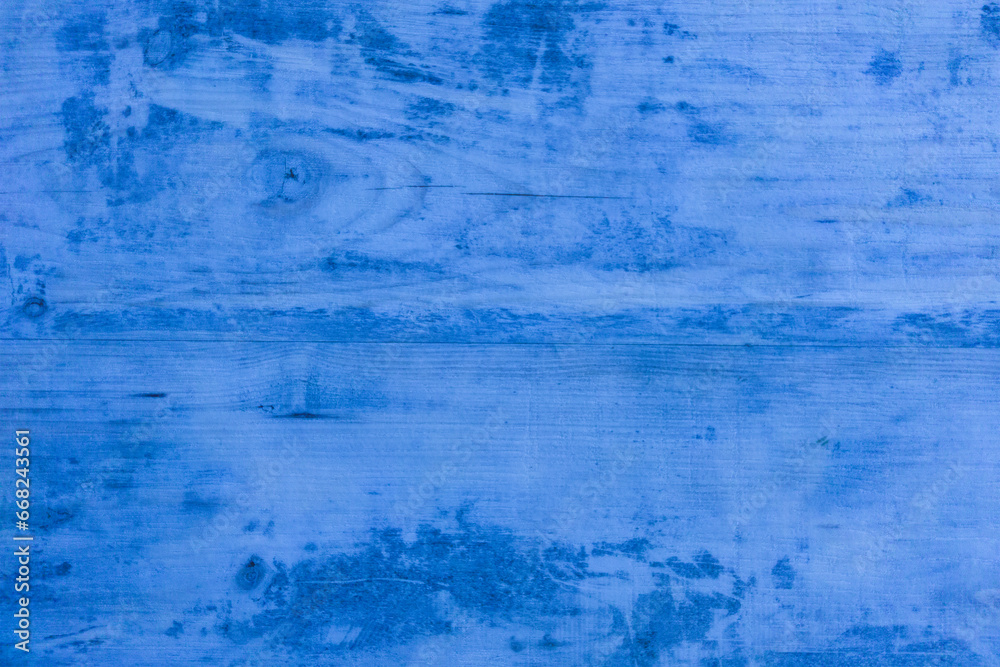 Blue wooden wall. Blue cold background with patterns. Wooden boards.