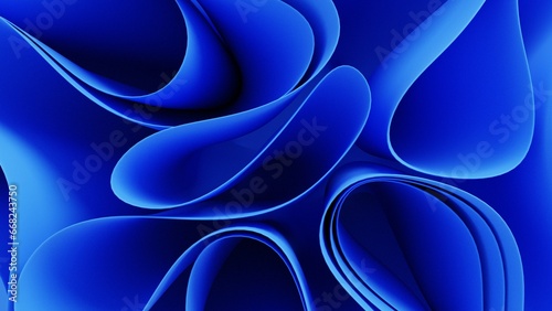 3d rendering. Abstract background with paper waves. modern wallpaper with blue wave crease