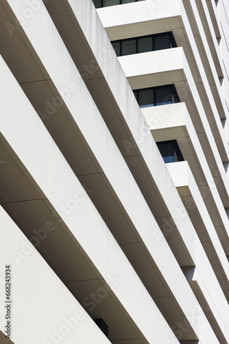 detail of a modern high rise residential buildings in Tokyo