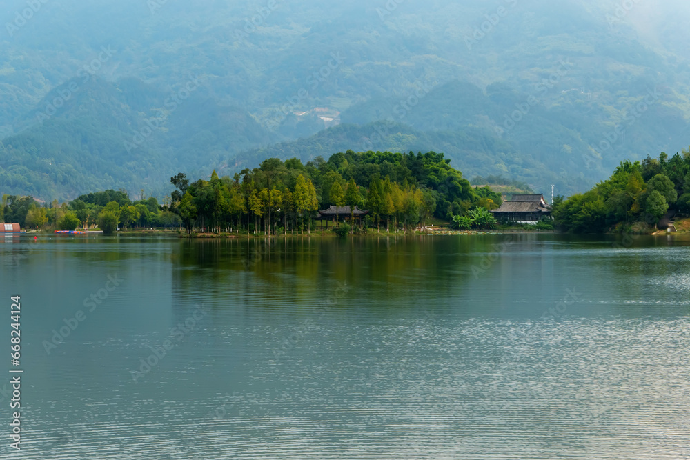 Beautiful Longshui Lake Wetland Park, Chongqing, China