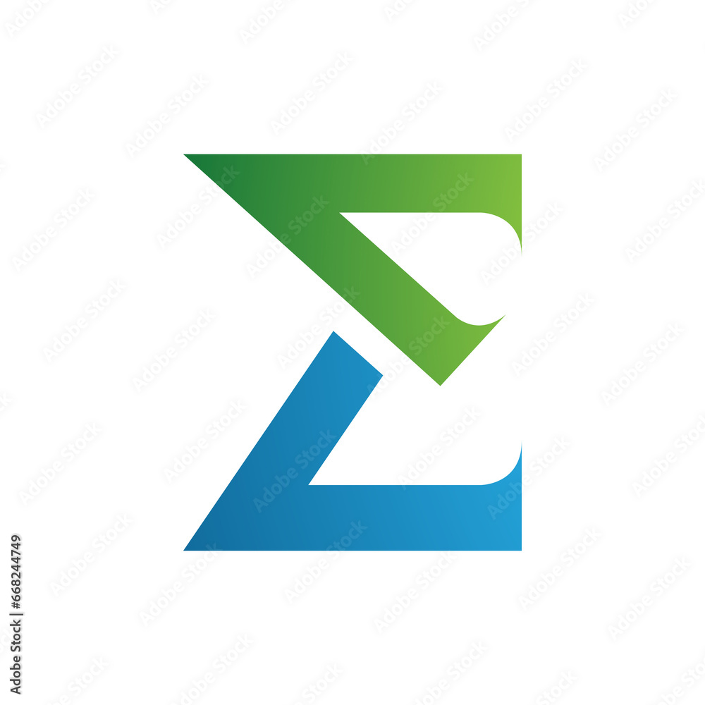 Green and Blue Sharp Elegant Letter E Icon Green and Blue Sharp Elegant Letter E Icon