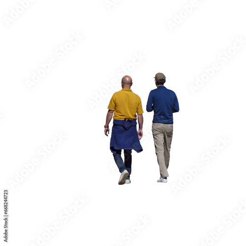 deux amis qui marchent ensemble vus de dos en été © Laurent