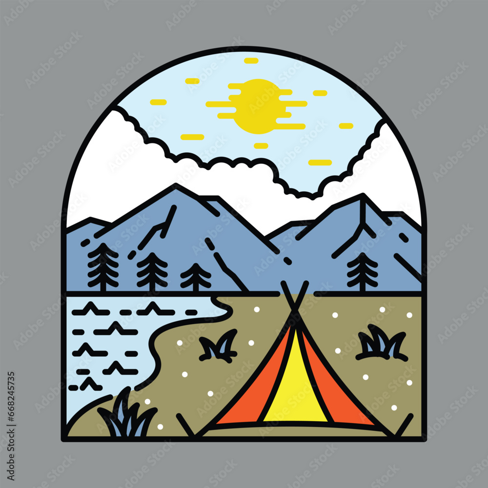 Camping and beauty view of nature graphic illustration vector art t-shirt design Camping and beauty view of nature graphic illustration vector art t-shirt design