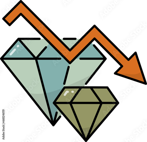 Lower purchasing power icon