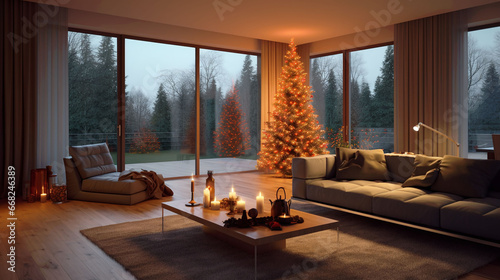 Cozy Living Room with Simple Tannenbaum: A Modern, Homey Space