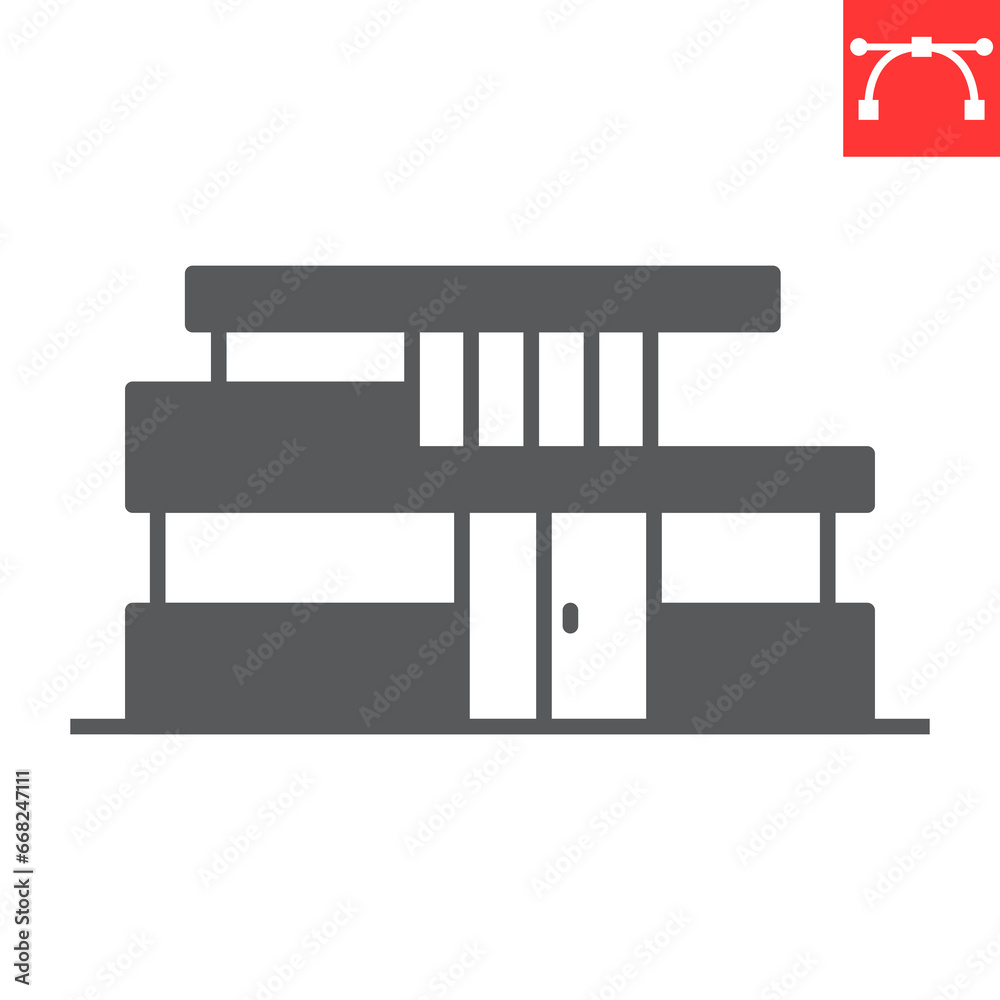 Villa glyph icon, real estate and exterior, luxury house vector icon, vector graphics, editable stroke outline sign, eps 10. Villa glyph icon, real estate and exterior, luxury house vector icon, vector graphics, editable stroke outline sign, eps 10.