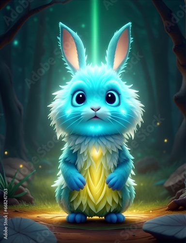 beautiful fantasy blue rabbit