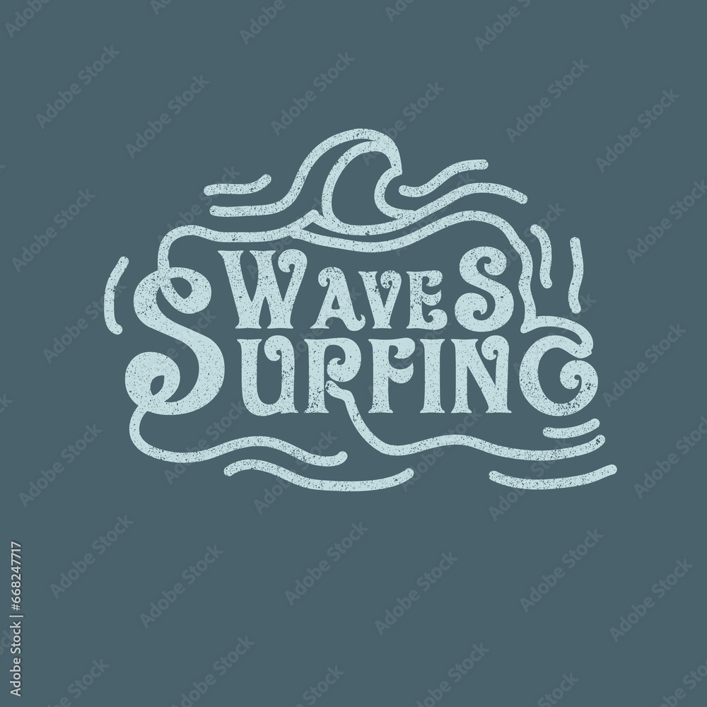 Waves Surfing Typography summer wave tee print Waves Surfing Typography summer wave tee print