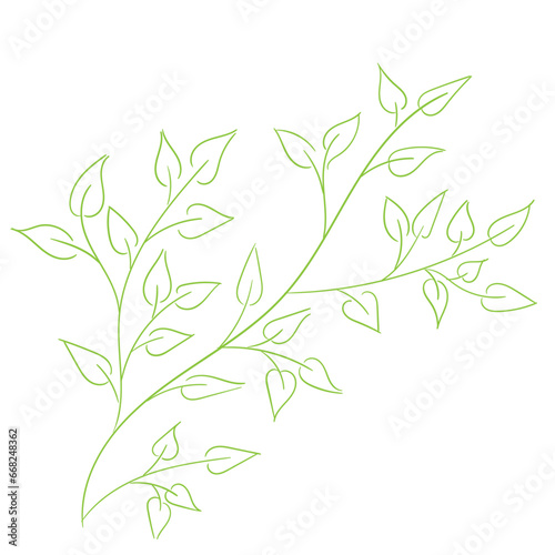 A tree branch, a simple drawing, hand drawing. Vector illustration
