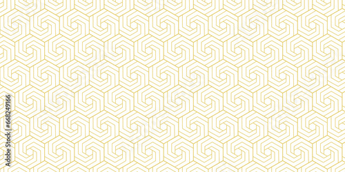 Abstract simple geometric vector seamless pattern with gold line texture on white background. Light modern simple wallpaper, bright tile backdrop, monochrome graphic element photo