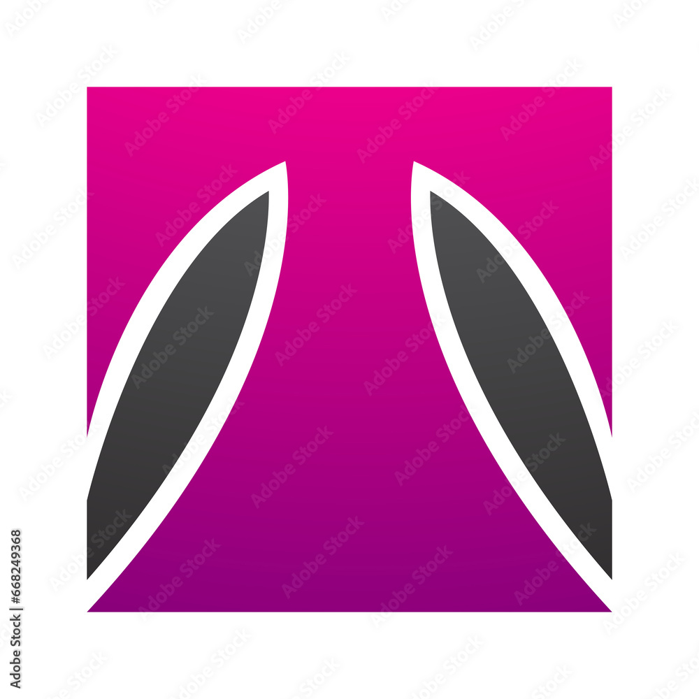 Magenta and Black Square Shaped Letter T Icon Magenta and Black Square Shaped Letter T Icon