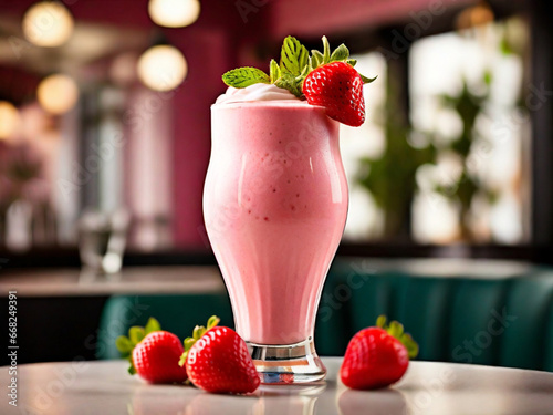 Strawberry milkshake, generative ai