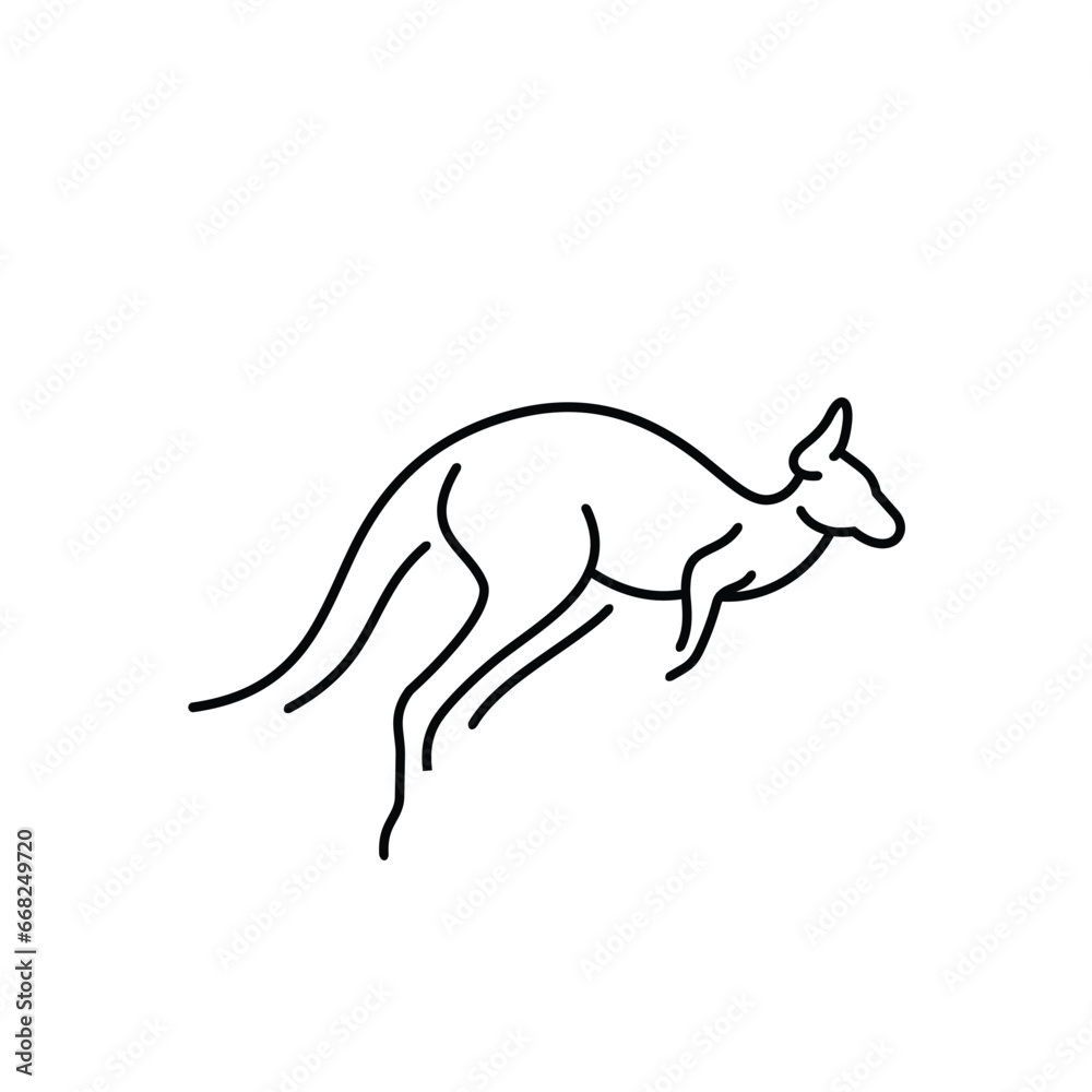 Line Art Logo Design Kangaroo