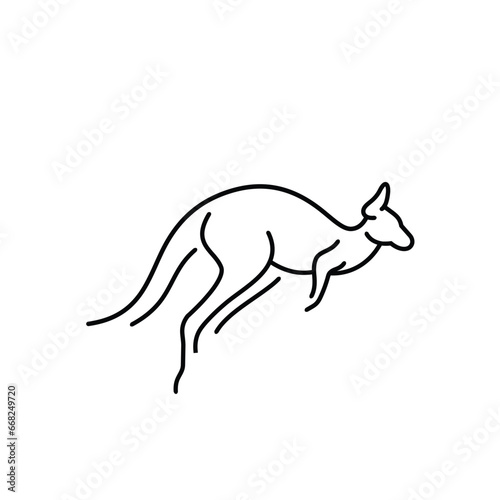 Line Art Logo Design Kangaroo
