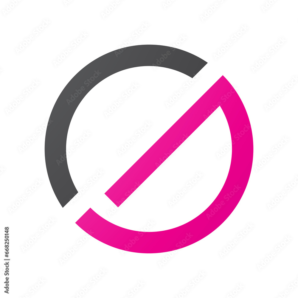 Magenta and Black Thin Round Letter G Icon Magenta and Black Thin Round Letter G Icon