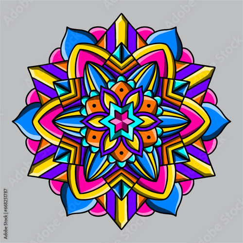 vector full color mandala design