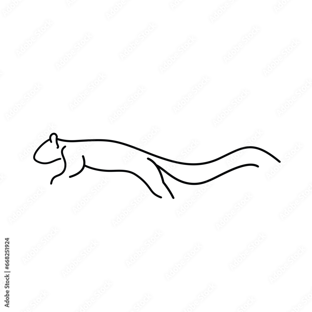Fototapeta premium Line Art Logo Design Squirrel