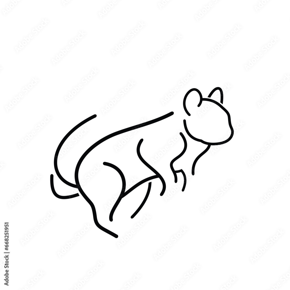 Obraz premium Line Art Logo Design Squirrel