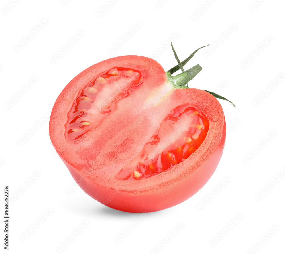 Half of red ripe tomato isolated on white Half of red ripe tomato isolated on white