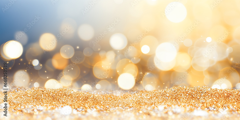 Gold abstract glitter confetti bokeh background