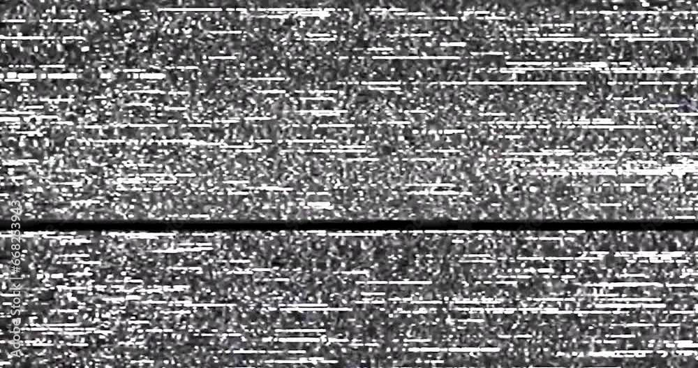 Static Interference colorful background realistic flickering, analog vintage TV signal with ...