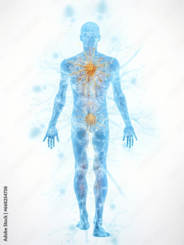 Therapy man body medicine health technology human anatomy illustration background blue science Therapy man body medicine health technology human anatomy illustration background blue science