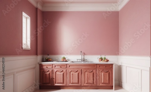 Modern Swedish Art Deco Kitchen Interior generative ai photo
