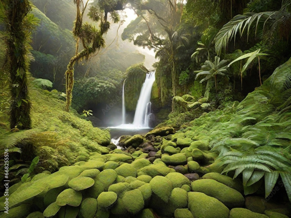 Fototapeta premium Jungle Photography, generative ai